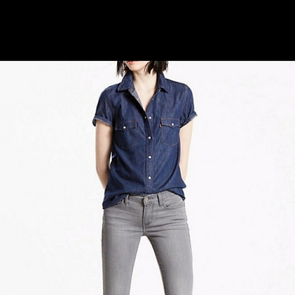 Levis western snap blouse